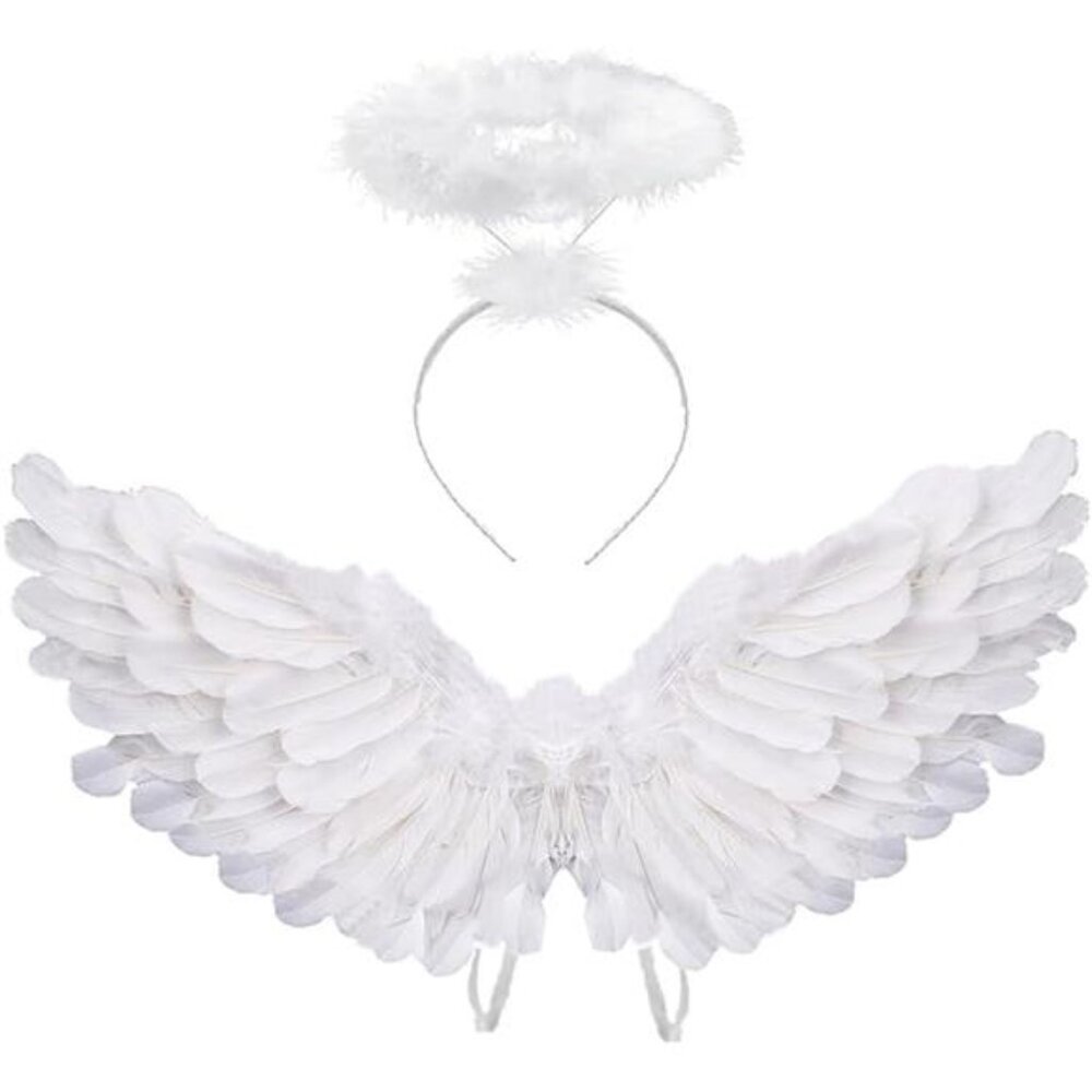 Angel‎ Costume Wings Halo Angel for Girls Kids Women Adult Halloween Christmas